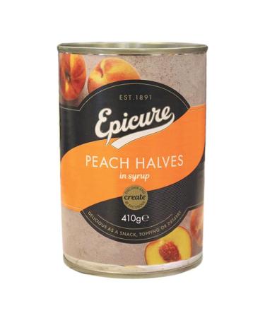 Epicure Peach Halves in Syrup 410 g (Pack of 12)