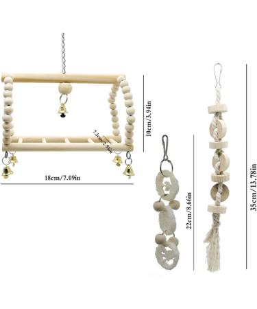 Deloky 7 Pack Bird Parrot Swing Chewing Toys - Hanging Bell Cage Toys for Small Parakeets, Cockatiels, Conures, Finches, Budgies, Macaws, Parrots, Love Birds - Buy Online on GoSupps.com