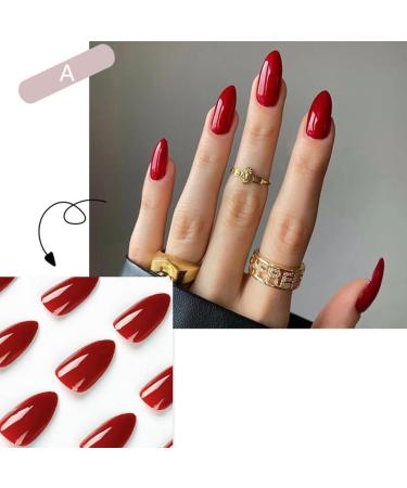 French Solid Color False Nails Detachable Full Cover False Nail Wearable Press on Nails DIY Manicure Decoration Gift - Buy Online on GoSupps.com