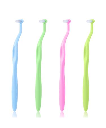 Ouligay 4 pieces Tuft Toothbrush IntSuchelbrush Interspace toothbrushes End-Tuft Tafeded trim toothbrush soft tubing brush brush interdental braces for detail cleaning