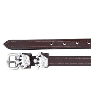 PFIFF 102919 Patent leather spur straps Jewels with rhinestones brown size 2 children: length: 40 cm width: 1.3 cm brown