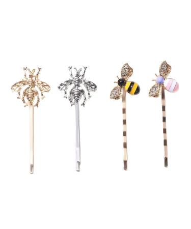 New 2025 Women's Fashion Style New For Fashion Exquisite Gold Bee Hairpin Side Clip Elegant Hair Clips Barrettes Sweet Headwear Hair Accessories Jewelry Fashion Accessories Creative Gift