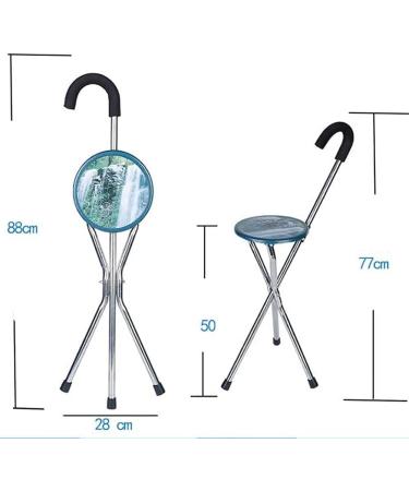 Walking Stick with Seat Folding Canes Seat Crutch Stool Abs Engineering Plastic Panel Handle and Foot Pad Triangular Support Design for Elder Gift for Elderly Gift Innovate - Buy Online on GoSupps.com