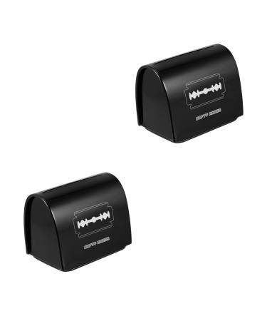 Angoily 2 STK blade recycling box razor organizer disposal container for blades Face and hairdressing requirement round eyelash silicone carrying bag Bank iron box one-way