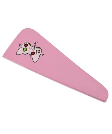 Video Game Controller Microfiber Hair Towel Wrap for Women 10 Inch X 26 Inch Super Absorbent Hair Turban with Button