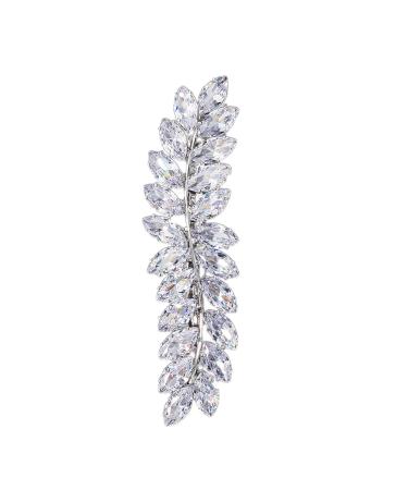 Beaupretty Rhinestone Leaf Hair Clip - Crystal Diamond Wedding Hair Barrette for Women - Silver Bridal Hair Accessory - Buy Online on GoSupps.com