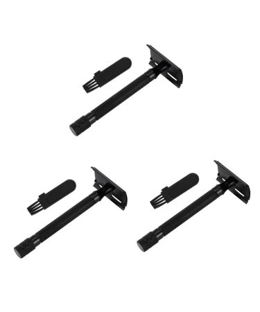 Fomiyes 3st manual razor razor safety Double friendly razor of individual razors double razors steel The head is an zinclegation combination electrical older blackx3stk 10.3x4cmx3pcs