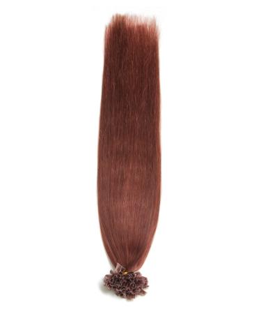 Kastaniee Keratin Bonding Extensions | 100% Remy Real Hair | 25x 1g 45cm U-Tip Chestnut Color #33 - Long Smooth Strands - Buy Online on GoSupps.com