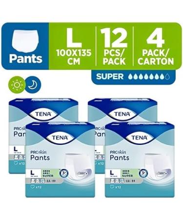 Buy Tena Pants Super Large - 48 Pack (12 Pants 4 Pieces) | Best International Shipping - Buy Online on GoSupps.com