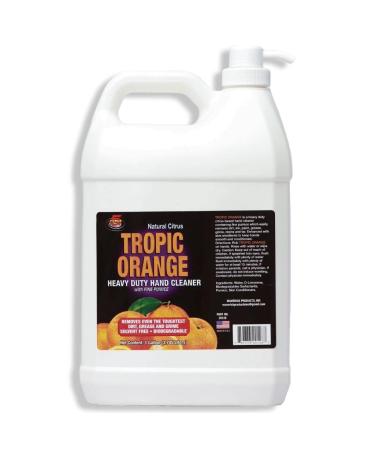 Force 5 - Tropic Orange. Heavy Duty Hand Soap for Mechanics. Natural Citrus Scent Hand Cleaner For Mechanics with Pumice Natural Citrus Scent Cleaner For Mechanics. 1 Gallon.