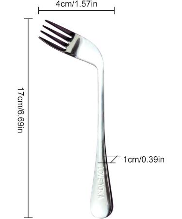 Elderly Elbow Fork Spoon | Angled Eating -Feeding Spoon Utensil | Elder Feeding Utensil for Convenient and Comfortable Dining for Disabled Adults and Seniors Fanelod Right Hand - Fork - Buy Online on GoSupps.com