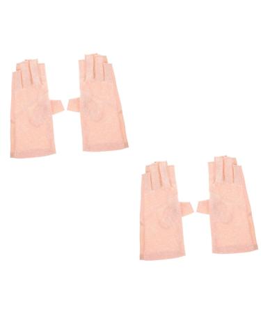 minkissy 2 Pairs Sun Protection Half Finger Gloves Sun Protection Gloves Anti-uv Gloves Manicure Tools Uv Prevention Gloves Nail Art Protector Light Lamp Gloves Hand Guard Nylon Miss Riding