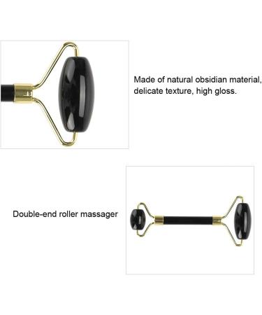 Candeon Roller Massage Set 2pcs Natural Obsidian Double-End Roller & Scraping Board Kit | Perfect Massage Gift Tool for Glowing Skin - Buy Online on GoSupps.com