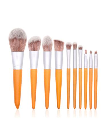DFHBFG 10 Makeup Brush Set Beauty Tools Wooden Handle Eyeshadow Brush Full Set of Makeup Brushes 1 D