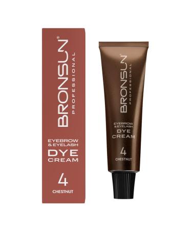 BRONSUN Cr me Teinture pour Cils et Sourcils | Couleur Intense et Longue Tenue | Formule Douce Sans Ammoniaque | Avec K ratine Soie et Vitamine E | Ch tain 4 15 ml