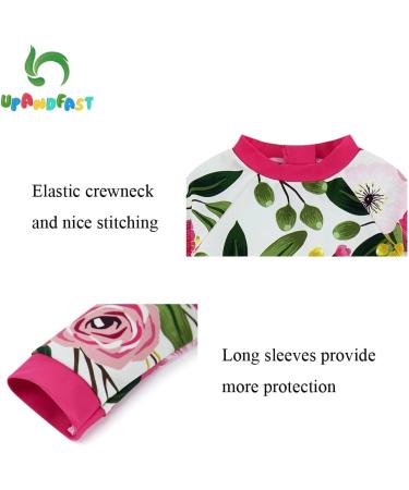 UPF 50+ Rose Flower Baby Girls Swimsuit with Snap Bottom for 9-12 Months | UV Protection Baby Swimwear - Buy Online on GoSupps.com