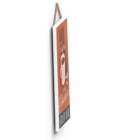 Global Designs The Tastiest Hot Chocolate Served Here Rectangle Wooden Plaque - Buy Online on GoSupps.com
