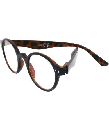 Buy Mini Round Oval Reading Glasses - Vintage Leopard Pattern 1.5 Diopter - Stylish Reading Aid for Men & Women - Buy Online on GoSupps.com