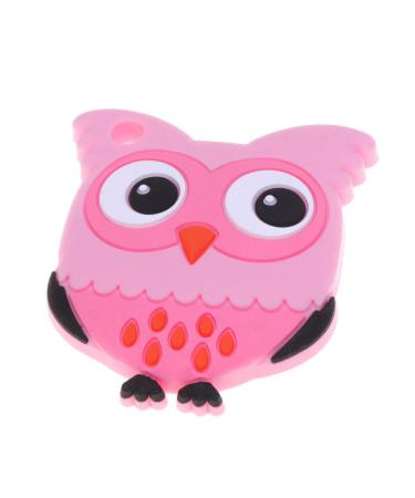 Healifty Baby Silicone Teethers Animal Owl Shape Teething Toy Baby Teether Chewing Toys Educational Playthings for Infant Pink