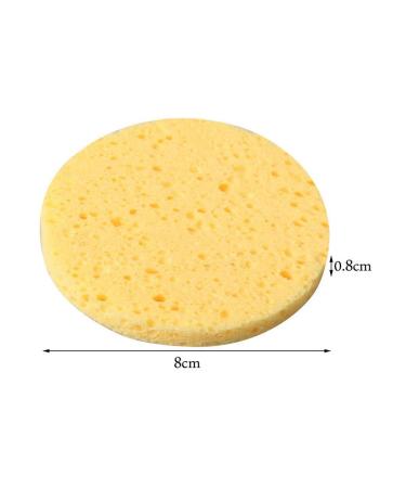 12pcs Facial Wooden Sponges - Compact Round Beauty Makeup Tools | Perfect for All Skin Tones - Yellow - Buy Online on GoSupps.com