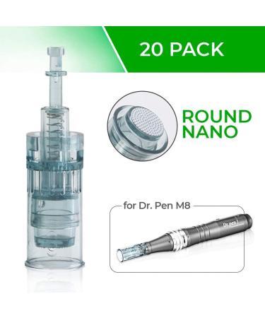 Dr. Pen Ultima M8 Replacement Cartridges (20 Pack) - Round Nano Bayonet Slot - Disposable Parts - Buy Online on GoSupps.com