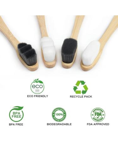 Very Soft Toothbrush Set - 4 Pieces Micro Nano Manual for Kids & Adults | 20 000 Bristles for Tooth Sensitivity & Gum Protection - White & Gray - Buy Online on GoSupps.com