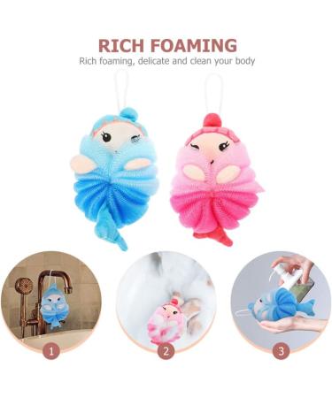 Beavorty 2pcs Bath Balls | Loofah Body Scrubbers & Pouf - Perfect for Soft Skin & Relaxing Showers - Buy Online on GoSupps.com