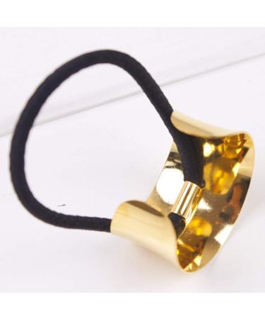 Gothic Punk Metal Hair Ties - 2 Piece Set in Golden & Silver | Elastic Hair Band Cuff Ponytail Holder for Women & Girls - Buy Online on GoSupps.com