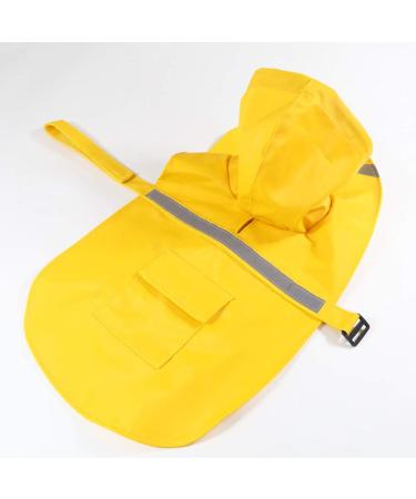 Hapee Large Dog Raincoat with Reflective Strip Hoodie, Yellow, 20 inch Back Length - Buy Online on GoSupps.com