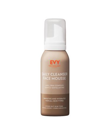 EVY Mousse Nettoyante Quotidienne - 100 ml - Apaise et hydrate - Exfoliation douce AHA/BHA - R duit les ridules et les rides - Sans conservateurs alcool et parfum Daily Cleanser 100 ml (Lot de 1)