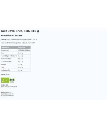 Aman Prana Gula Java Brut - Premium Coconut Blossom Raw Sugar 310g | Organic & Natural Sweetener for International Shipping - Buy Online on GoSupps.com