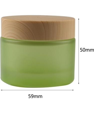 Tianzd 6 Pieces Empty 50ml Green Glass Cream Cans with Lid | Cosmetic Storage & Spatula Set | Ideal for Skin Care & Beauty Products - Buy Online on GoSupps.com