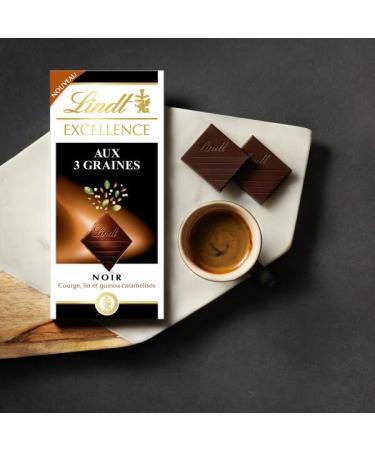 Lindt - Tablette EXCELLENCE Noir aux 3 Graines - Chocolat Noir - 100g (Lot de 2) Noir Trois Graines - Buy Online on GoSupps.com