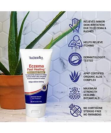 TriDerma Eczema Cream | Fast Healing Relief for Face and Body | 6.0 oz Tube - Buy Online on GoSupps.com
