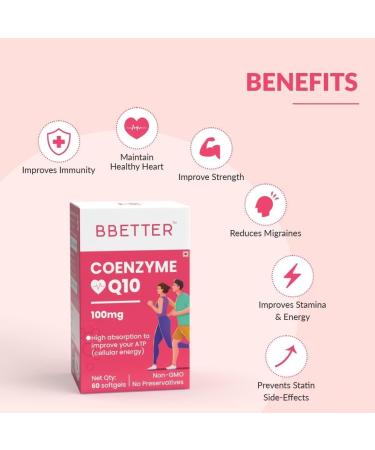 Generic Coenzyme Q10 100mg - Boosts Heart Health Energy Levels and Antioxidant Defense COQ10 60 High Absorption Softgels - Buy Online on GoSupps.com