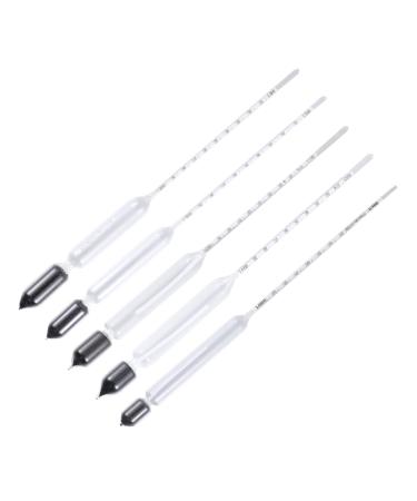 ULTECHNOVO 5pcs Triple Scale Hydrometer Test Kit Alcoholmeter Light Mete Pram Meter Photometer Glass Assorted Color 29.5X1.7cm
