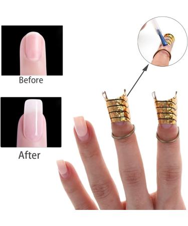 10 PCS Nail Forms Aluminum Nail Art Forms Tips Reusable Nail Extension Guide Protector Nail Accessories Manicure Tool for Acrylic UV Gel French Nail Art Salon Home Use - Buy Online on GoSupps.com