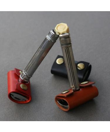 Zerodeko Leather Razor Case - Durable Shaving Accessories | Protective Cover for Razors - 2-Piece Set - Buy Online on GoSupps.com