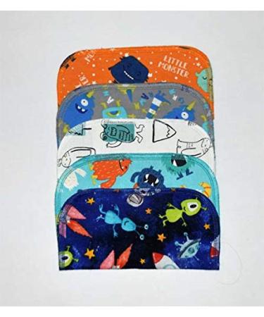 Set of 5 Little Wipes Monsters - 2 Ply Printed Flannel - 8x8 Inches - Buy Online on GoSupps.com