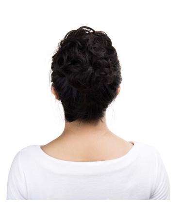 Tess Dark Brown Hair Part Dutt Tie - Wavy Small Knot Updo Hairstyles | Affordable Hair Extensions for Women - 30g - Buy Online on GoSupps.com