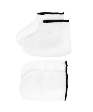 FRCOLOR Gloves Pairs leather horn boots paraffin bath mitts and booties natural kit paraffin wax foot booties gel manicure gloves Thermal Gloves Polyester lining tool keep warm Wax 16x25cm White