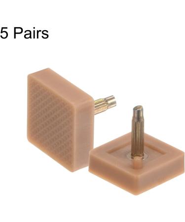 HARFINGTON 5 Pairs TPU Kitten Heel Tips - Replacement Tap Caps for Women High Heels | 3mm Pin 16mm Square Heel Repair Caps in Beige - International Shipping Available - Buy Online on GoSupps.com
