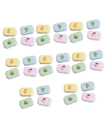 Solustrie 32 pc. Colored contact lenses holder for eye care set eye set contact lens container mirror film Seachable case cartoon lensing container eye protection glasses case clamping tweezers