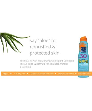 Kiss My Face Kids Defense SPF 30 Mineral Sunscreen Spray - 6 oz Natural Sunblock for Safe Sun Protection - Buy Online on GoSupps.com