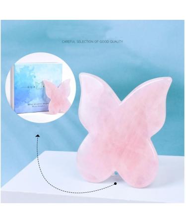Natural Rose Quartz Jade Gua Sha Butterfly Tool | Anti-Aging Facial Massage | Genuine Healing Gemstone for Lifting & Tightening - Buy Online on GoSupps.com