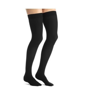 BSN Medical 115557 JOBST Compression Hose Thigh High 15-20 mmHg Open Toe Medium Classic Black ClassicBlack Medium