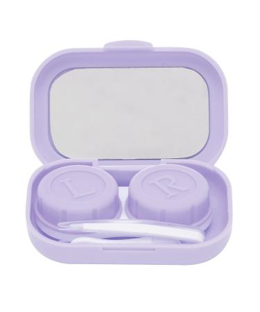 Contact Lens Case Cute Portable with Tweezers for Storage Set(Purple)