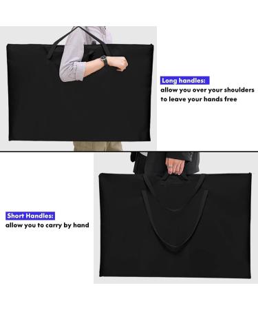 ZKOO Large Size Art Portfolio Tote 24x36 - Student Art Work Case with Shoulder Strap - Black - Buy Online on GoSupps.com