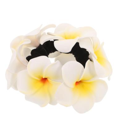 Beaupretty Hawaiian Flower Hair Tie Plumeria Hair Scrunchy Women Hair Tie Summer Flower Hair Tie Elastic Hair Bands for Women Girls