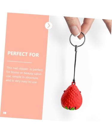 Healeved Strawberry Nail Scissors Nail Clippers with Catcher Nail Clippers for Women Pet Claw Clippers Sturdy Nail Clippers Professional Nail Clippers Man Flat Red Stainless Steel Key Chain - Buy Online on GoSupps.com